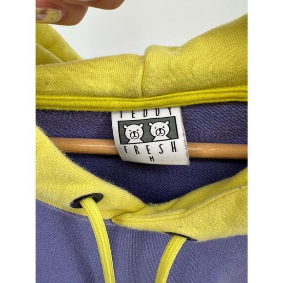Teddy Fresh Color Block Hoodie Sweatshirt Pastel Purple Pink Men's Size Medium - Picture 5 of 5